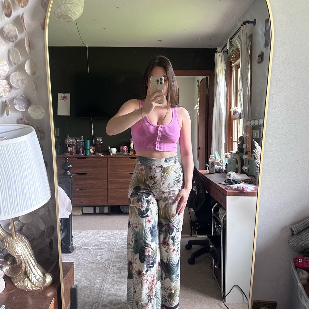 Floral Wide-Leg Pants